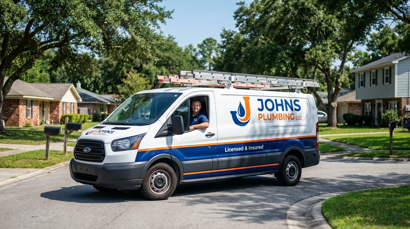 Johns Plumbing LLC service van in University Place, WA