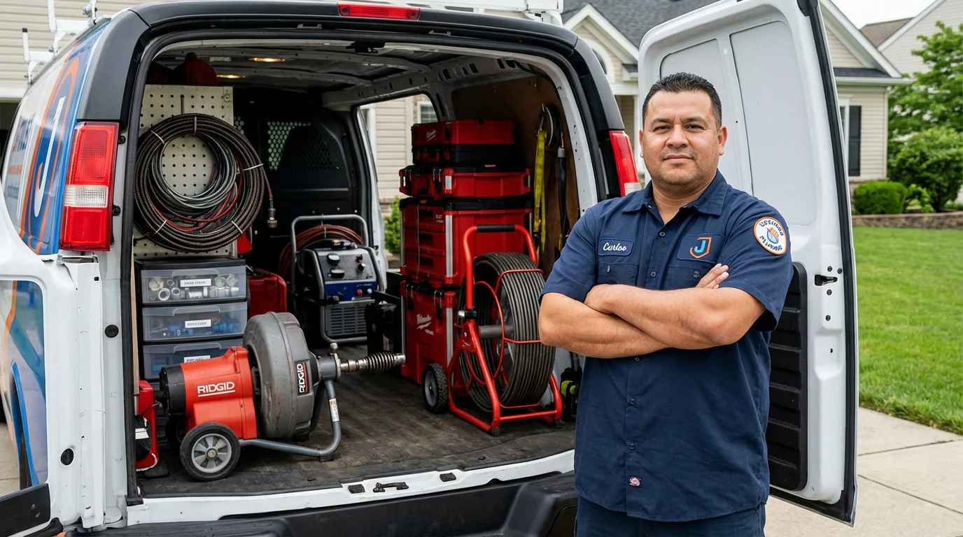 Professional drain cleaning equipment and Johns Plumbing LLC plumber in University Place