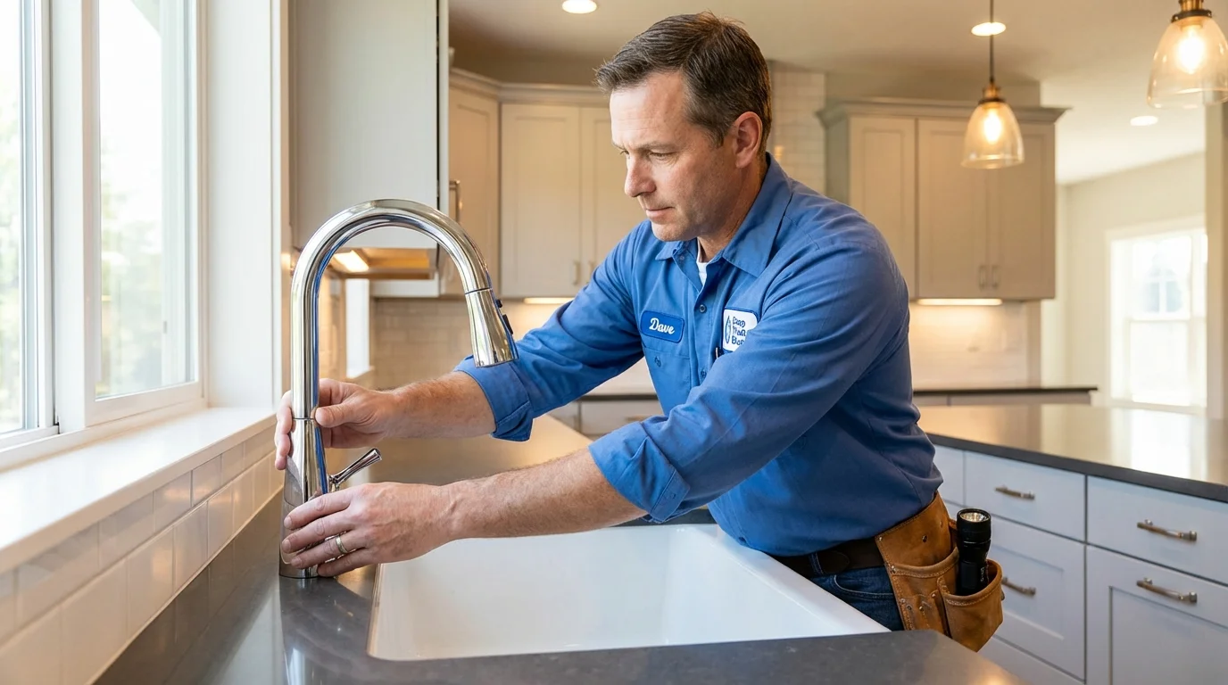 Kitchen faucet installation by Johns Plumbing LLC in University Place