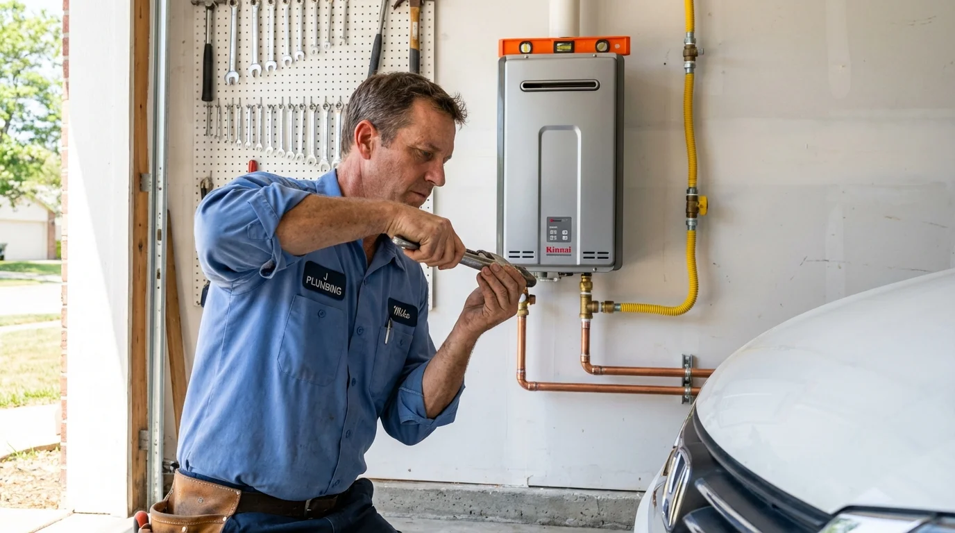 Tankless water heater installation by a Johns Plumbing LLC plumber in University Place